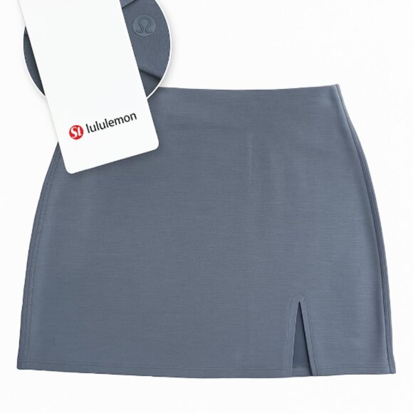 NWT Lululemon Softstreme High Rise Mini Skirt Gray Blue Tennis Athleisure Size S - Picture 1 of 8
